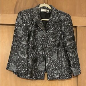 Harve Benard Black and Gray Floral Blazer
